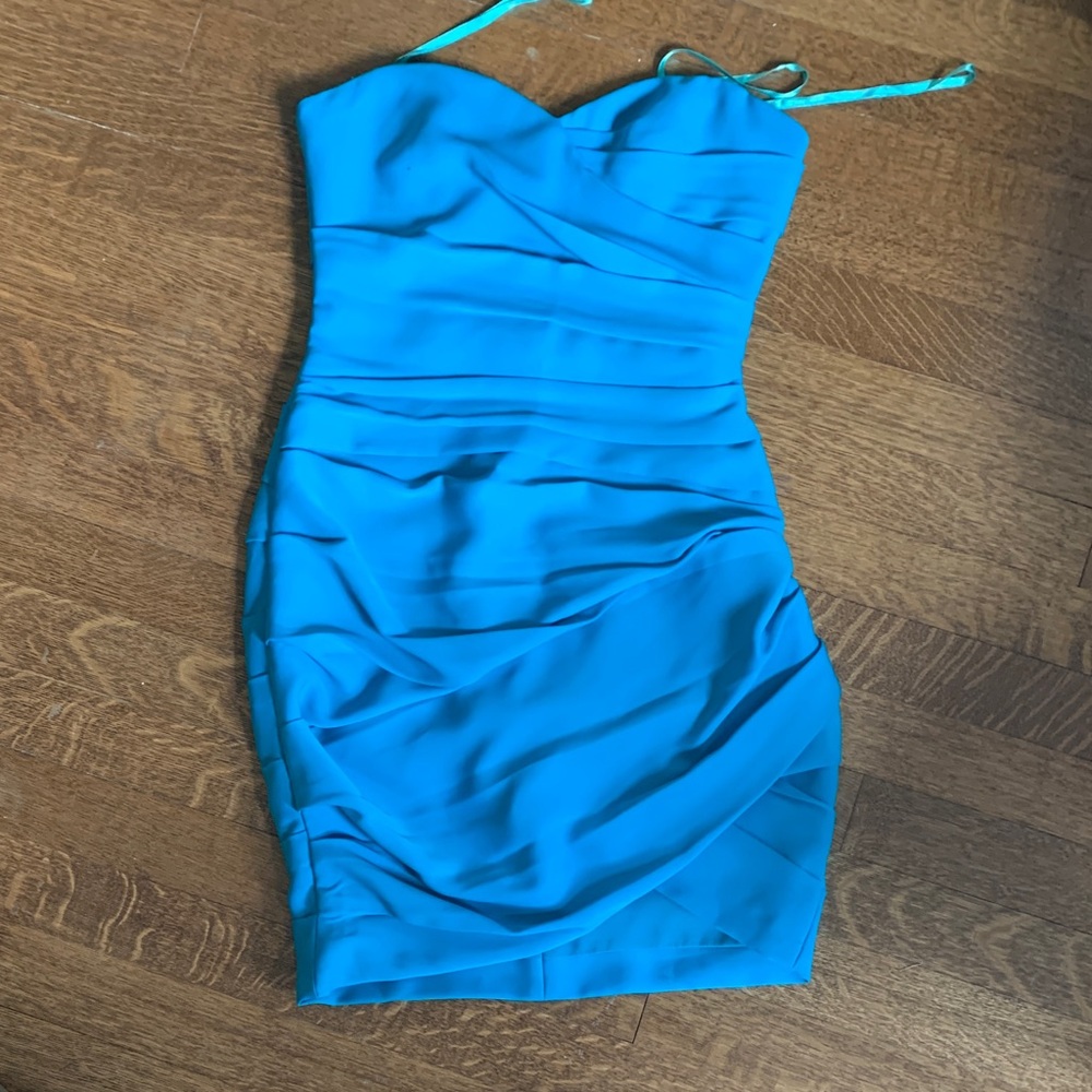 BCBGMaxAzria Strapless Dress in Bright Blue